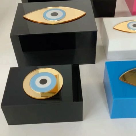 Plexiarts on Instagram: “🧿2021 Evil Eye Boxes 🧿 🔝 PLEXIGLASS 🔝 PERSONALIZED 🤩 HANDMADE 🤩 CUSTOM PRINTED 🤩 Available sizes: 15x10x6 - Oval or round eye - €20…” Evil Eye Design, Round Eyes, Eye Design, Box Design, Plexus Products, Evil Eye, Custom Print, Christmas, Instagram