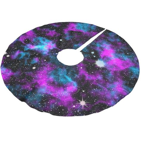 Purple And Blue Galaxy, Space Christmas Tree, Blue Purple Galaxy, Galaxy Christmas, Holiday Tree Skirts, Space Christmas, Purple Galaxy, Blue Galaxy, Christmas Tree Skirts