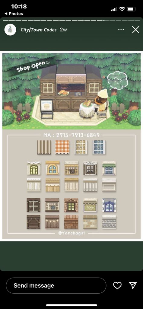 Animal Crossing Brick Wall Code, Acnh Coffee Shop Design Code, Simple Panel Designs Acnh Cafe, Acnh Window Panel Code, Acnh Storefront Design Codes, Town Acnh, Acnh Farmcore, Acnh Citycore, Panel Windows