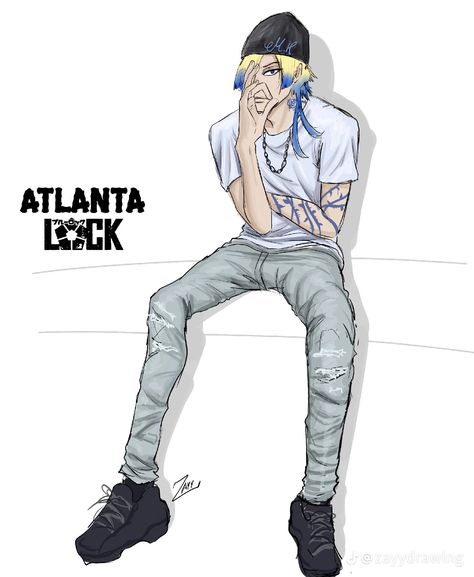 Atlanta Lock Blue Lock, Atlanta Lock, Hood Jjk, Atlanta Drip, Blue Lock Aesthetic, Hood Anime, Blue Lock Funny, Gangsta Anime, Anime Gangster