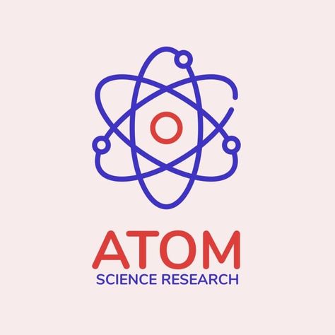 Duotone Linear Atom Science Research Logo Atom Logo Design, Atom Logo, Science Atom, Research Logo, Infused Gin, Vector Technology, Science Research, Brand Kit, Technology Logo