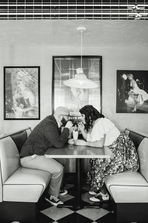 Diner Engagement Photos, Retro Engagement Photos, Disney Movie Up, Save The Date Pictures, 50's Diner, Courthouse Wedding Photos, San Francisco Engagement, Engagement Photo Locations, Northern California Wedding