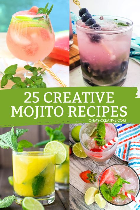 Mojito Mix Recipe, Fun Mojito Recipes, Mojitos By The Pitcher Recipe, The Best Mojito Recipe, Types Of Mojitos, Tropical Mojito Recipe, Diy Mojito Recipes, Spicy Mojito Recipe, Mojito Cocktail Recipes