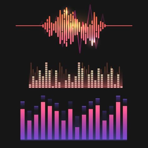 Colorful sound wave equalizer vector des... | Free Vector #Freepik #freevector #sound-bar #music-bar #music-equalizer #music-beats Bar Music, Music Waves, Waves Icon, Wave Illustration, Music Illustration, Sound Wave, Free Vector Illustration, Free Hand Drawing, Hand Drawn Pattern