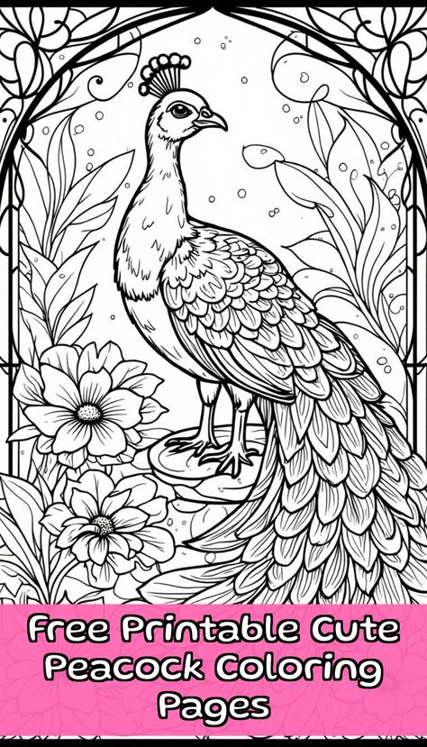 Download these free printable cute peacock coloring pages perfect for kids and adults! Unleash your creativity and color these beautiful peacocks. Get your free printable now! #peacockcoloringpages #freecoloringpages #printablecoloringpages #coloringforadults #kidsactivities Coloring Pages With Numbers, V Coloring Pages, Coloring Pictures For Adults, Vampire Coloring Pages, Coloring Pages Valentines Day, Coloring Pages Vintage, Coloring Pages Valentines, Vegetables Coloring Pages, Vehicles Coloring Pages