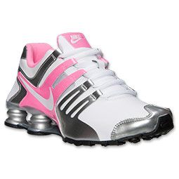 Women's Nike Shox Current Running Shoes | Finish Line | White/Pink Glow/Metallic Silver Nike Shox For Women, Nike Free Runners, Nike Free Run, Nike Shoes Cheap, Nike Free Shoes, Nike Shoes Outlet, Nike Shox, Cheap Nikes, Gym Shoes