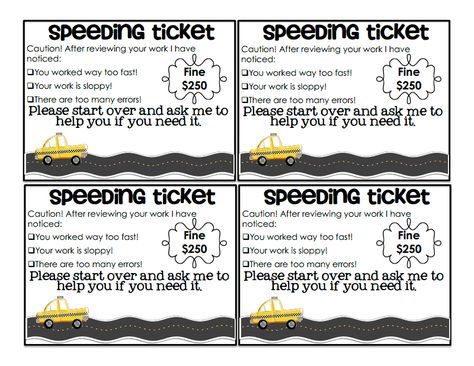 Speeding Ticket.pdf - for students who rush through work and make errors Classroom Speeding Ticket, Behavior Tickets Classroom, Speeding Ticket Classroom, Class Economy, Classroom Economy, Speeding Ticket, Teaching Classroom Management, Speeding Tickets, Importance Of Education