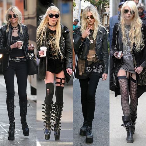 Taylor Momsen Outfits, Stile Punk Rock, Taylor Momsen Style, Rock Star Outfit, Ballet Heels, Taylor Momsen, Rock Outfits, Estilo Punk, New Rock