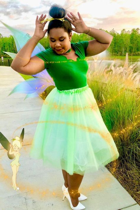 girl standing with hands on hair Princess Halloween Costumes Women, Disney Princess Halloween Costumes Women, Disney Characters Costumes Diy, Halloween Costumes Women Easy, Disney Halloween Costumes Diy, Diy Disney Princess Costume, Diy Tinkerbell Costume, Disney Dresses For Women, Best Disney Princess