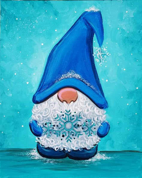 Gnome Paint, Pinots Palette, Gnome Pictures, Cute Gnomes, Christmas Paintings On Canvas, Gnomes Diy, Christmas Rock, Holiday Painting, Gnomes Crafts