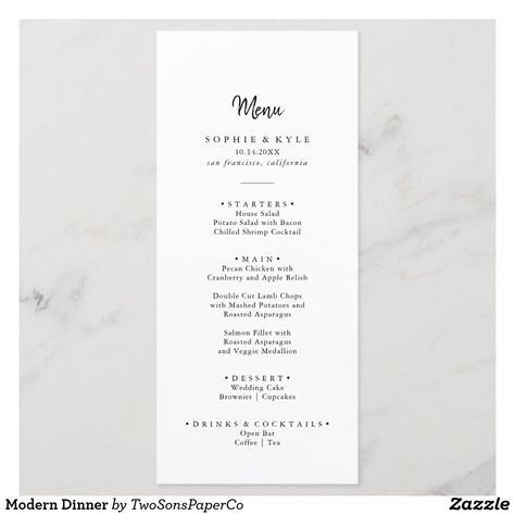 Engagement Party Menu, Minimalist Dinner, Spanish Menu, Summer Wedding Menu, Spanish Dinner, Dinner Menu Card, Simple Wedding Menu, Rehearsal Dinner Menu, Wedding Dinner Menu