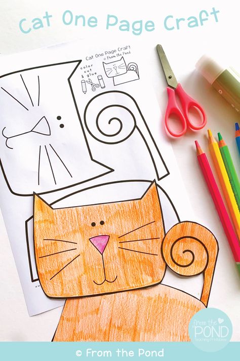 Kitten Crafts For Preschoolers, Cat Craft For Preschoolers, Build A Cat Printable, Cat Crafts For Preschoolers, Preschool Cat Crafts, Easy Cat Craft, Cat Craft Preschool, Cat Activities For Kids, Black Cat Crafts For Kids