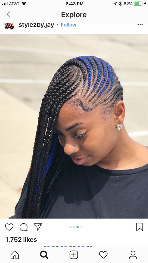 Lemon Braids, Braids And Twist, Braids Blue, Lemonade Braids Hairstyles, Weave Hairstyles Braided, Lemonade Braids, Colored Braids, Edgy Haircuts, African Hair Braiding Styles