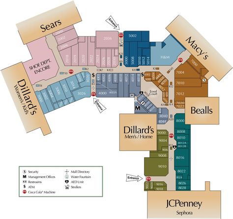 Post Oak Mall shopping plan Mall Blueprints, Shopping Complex Plan, Mall Floor Plan, Shopping Mall Layout, Mall Layout, Mall Exterior, Mall Map, Fashion Valley, Mall Directory