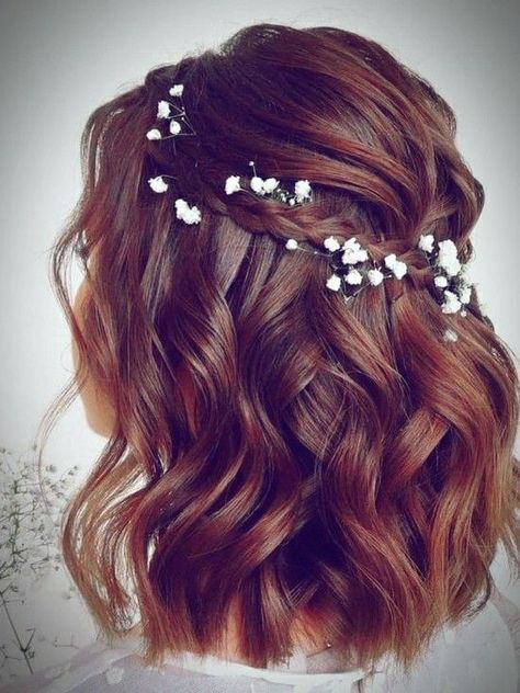 Hairstyles For Prom Medium Length, Hairstyles Brides, Prom Hair Medium, Open Hair, Ball Hairstyles, Prom Hairstyles For Short Hair, Dance Hairstyles, Trendy Wedding Hairstyles, Short Wedding Hair