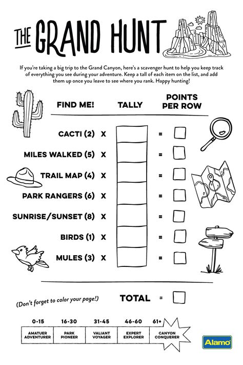 Keep the kids engaged by tracking what they see! Before heading to the wonders of the Grand Canyon, click through and download this scavenger hunt activity sheet. If the Grand Canyon doesn’t keep your little explorer busy, this will. Grand Canyon Activities For Kids, Grand Canyon Activities, Classroom Recipes, Printable Road Trip Games, Printable Road, Trip Games, Scavenger Hunt For Kids, Road Trip Games, Future Teacher