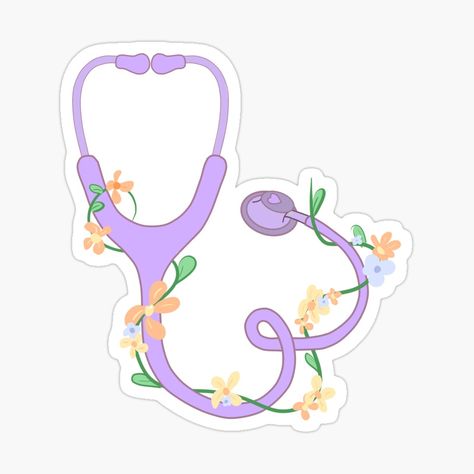 Cute Medical Stickers, Stethoscope Sticker, Purple Stickers, Student Clipart, Medical Stickers, Heart Stethoscope, Pop Stickers, Daily Planner Pages, Nursing Study