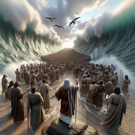 Prophet Pictures, Moses Parting The Red Sea, Righteous Gemstones, Jesus Love Images, Parting The Red Sea, Bible Artwork, Bible Photos, Scripture Images, Christian Cartoons