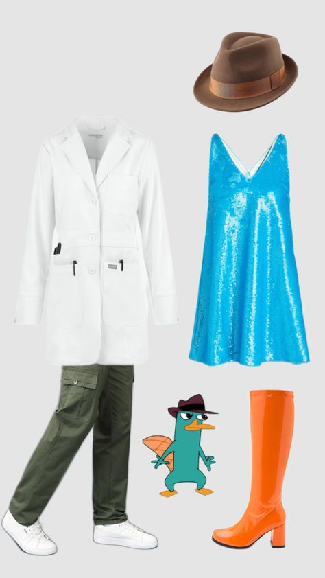 Doof & Perry Phineas and Ferb Halloween Costume 2024 #bff #halloween #halloween2024 #halloweekend #fall #college #amazon #party #sexycostume #collegehalloween Ferb Halloween Costume, Phineas And Ferb Costume, Perry The Platypus, College Halloween, Phineas And Ferb, Spooky Scary, Platypus, Couples Costumes, Senior Year