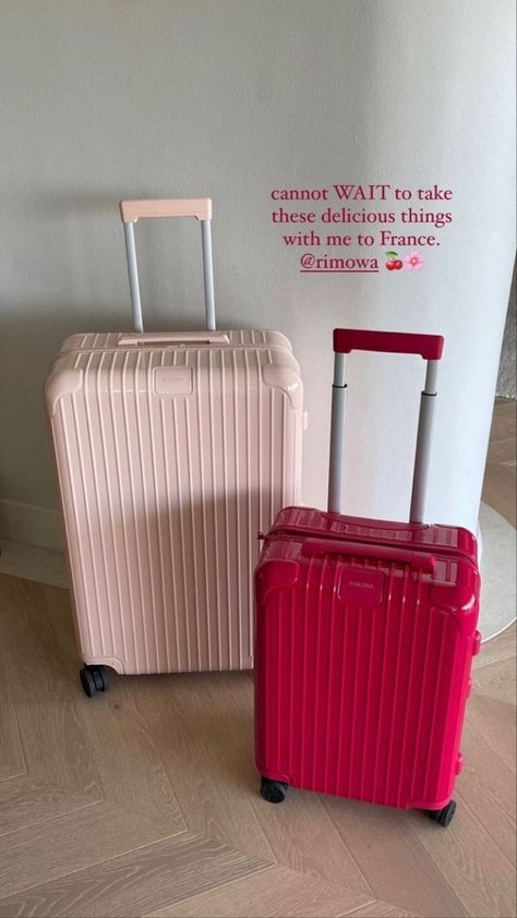 Rimowa Luggage Set, Cute Suitcases, Cute Luggage, Travel Bag Essentials, Stylish Luggage, Luggage Sets, Essential Bag, Everything Pink, Cute Bags