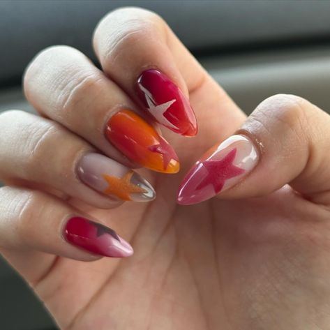 Orange Star Nails, Sunset Hair Color, Dome Homes, Sunset Hair, Aesthetic Blog, Sunset Nails, Blog Photos, Velvet Texture, Geodesic Dome