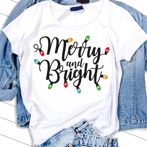 Merry and bright SVG, EPS, DXF, christmas svg, Christmas lights svg, christmas shirt svg, christmas clipart, holiday svg, christmas svg file Create an original T-shirt, mug, card or anything you want for yourself or a gift for your family and friends. It is very easy! Check our patterns and choose the most interesting one. If you do not find what you are looking for, email us and we will create something special for you! We create for creative people. *This is a digital file. It will be possible Merry And Bright Svg, Christmas Lights Svg, Christmas Shirt Svg, Holiday Svg, Christmas Svg Files, Cheer Mom, Vintage Birthday, Svg Christmas, Christmas Clipart