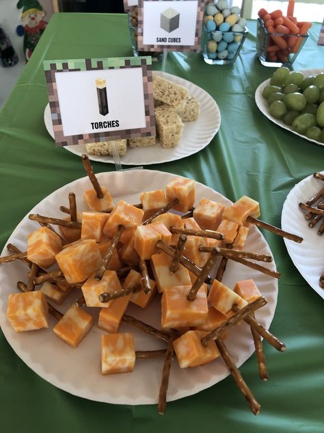 Minecraft Breakfast, Minecraft Party, Cheese Board, Waffles, Minecraft, Cheese