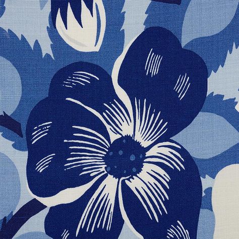 Magnolias - Blues Fabrics | Schumacher Blue Fabric Pattern, Magnolia Fabrics, Magnolia Colors, Paul Poiret, Magnolia Blossom, Schumacher Fabric, Scale Pattern, Wallpaper Size, Cole And Son