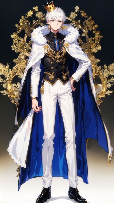 Royalty Outfits Men, Historical Fashion Mens, Royal Suits For Men, Male Fantasy Clothing Royal, Anime Outfits Male, 1800 Costume, Royal Prince Outfit, Manwha Fashion, Royalty Character Design