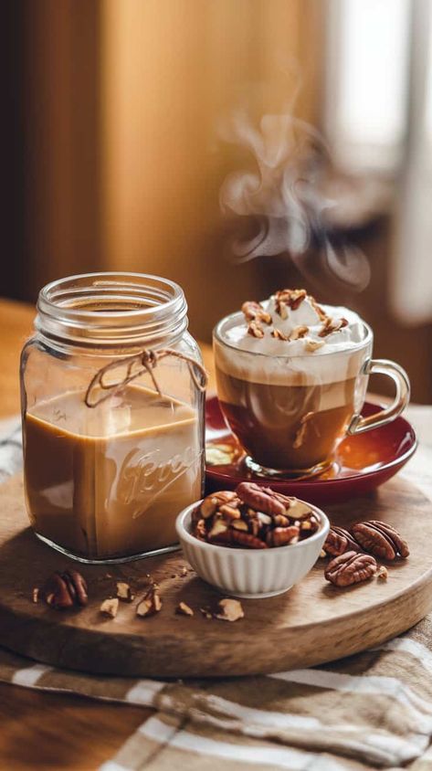 Homemade Maple Pecan Coffee Creamer - Bean Leaf Cup Canning Coffee Creamer, Maple Coffee Creamer, Homemade Creamer, Homemade Coffee Creamer Recipe, Flavored Coffee Creamer, Homemade Coffee Creamer, Coffee Creamer Recipe, Creamer Recipe, Homemade Coffee