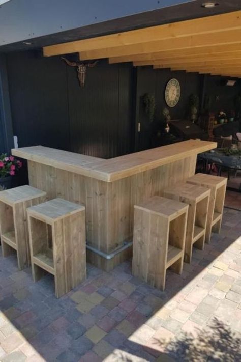 Building A Home Bar, Home Bar Plans, Pallet Bar Diy, Diy Outdoor Bar, Bar Shed, Bar Plans, Diy Home Bar, Outdoor Patio Bar, Backyard Bar