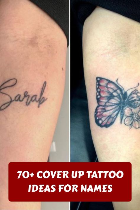 Name Cover Up Tattoos For Women On Chest, Name Coverup Tattoo Ideas For Women, Name Coverup Tattoo, Tattoo Ideas For Names, Name Cover Up Tattoos For Women, Cover Up Name Tattoos, Cover Up Tattoo Ideas, Up Tattoo Ideas, Tattoos With Names