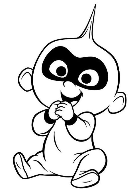 Cute Jack Jack the Incredibles Coloring Page for Kids Incredibles Jack Jack, Incredibles Party, Disney Character Drawings, Disney Drawings Sketches, Easy Cartoon Drawings, Cute Disney Drawings, Jack Jack, Disney Art Drawings, Drawing Cartoon Characters