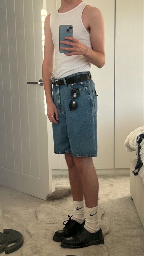 Low Docs Outfit Men, Doc Martens With Jorts, Summer Doc Martens Outfit Men, Docs With Jorts, Low Top Doc Martens Outfit Men, White Doc Martens Outfit Summer, Doc Marten 1461 Outfit, Dr Martens 1461 Outfit Men, Doc Martens 1461 Outfit Men