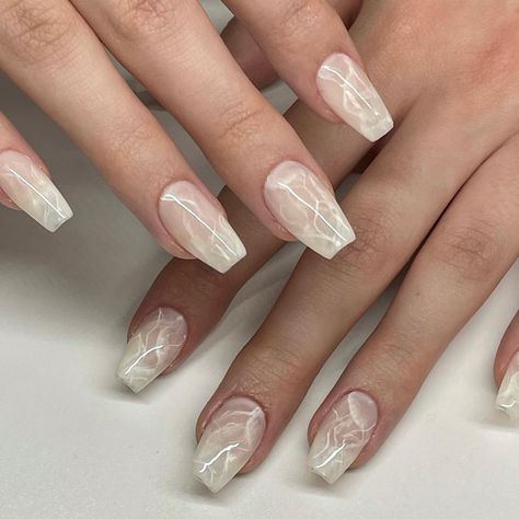 Milky White Nail Ideas, Nails White Milky, Milky White Christmas Nails, Wedding Nail Designs, Bridal Manicure, Nyc Nails, Wedding Nail, White Nail Designs, Wedding Nails Design