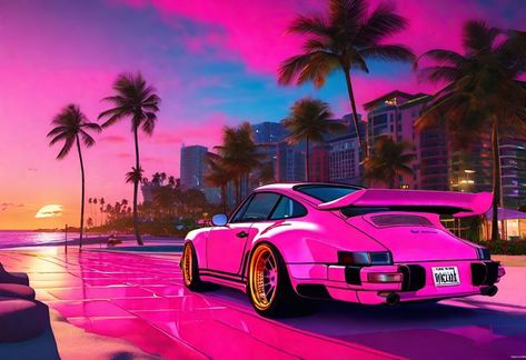 #mami #vice #wallpaper #neon #gta #supra #porsche #ferrari #car Gta Miami Vice, Miami Aesthetic, Miami Vibes, Gta Cars, Gta 6, 5 Wallpaper, Retro Wave, Vice City, New Retro Wave