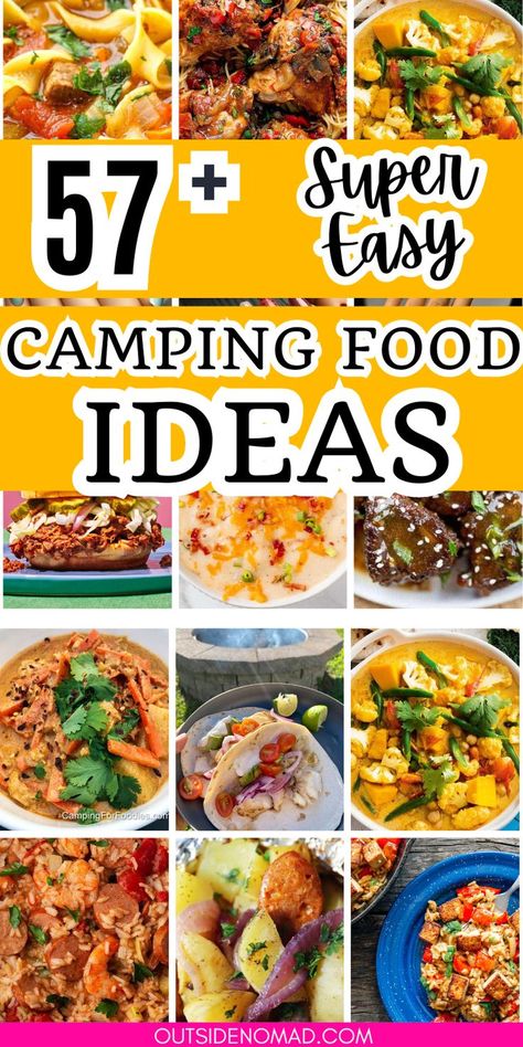 If youre looking for easy camping meals, easy camping food, or just easy camping food ideas you're in the right place. We have easy camping breakfast ideas, easy camping dinner idease, easy camping dessert ideas and so much more. With these quick and easy camping meal recipes you can enjoy the outdoors and not stress about cooking. Lucky your there are even dutch oven camping recipe ideas too Best Camping Food, Picnic Finger Foods, Easy Camping Food, Easy Camping Dinners, Easy Camping Breakfast, Campfire Snacks, Campfire Dinners, Camping Food Ideas, Dutch Oven Camping Recipes