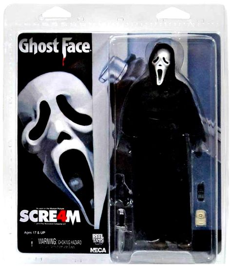 GhostFace+Scream+4+NECA+Retro+8"+Mego+(Classic+Mask)+Clothed+Figure+Doll,+Reel+Toys+2014+NOS Ghost Face Costume, Retro Room Ideas, Horror Action Figures, Scream 4, Horror Room, Ghostface Scream, Horror Decor, Dc Collectibles, Scream Movie