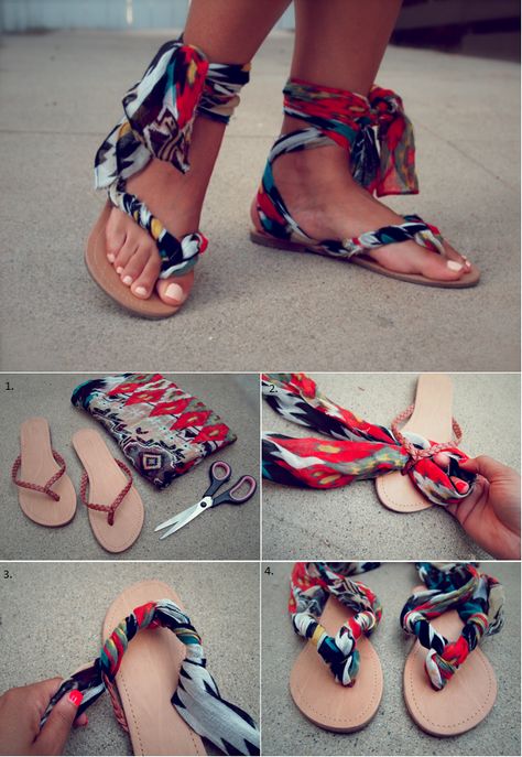 Flip Flops Diy, Diy Fashion Upcycle, Diy Lace Up, Flip Flop Craft, Diy Sandals, Wrap Sandals, Beach Flip Flops, Stylish Sandals, Flip Flop Shoes