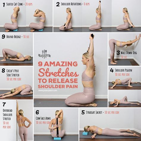 Fix achy shoulder pain with these feel-good stretches you can do anywhere. Get all exercises here: Shoulder Flexibility, Yoga Shoulder, Corp Perfect, Shoulder Stretches, Motivation Pictures, Bolesti Chrbta, Ashtanga Vinyasa Yoga, Yoga Kundalini, Shoulder Pain Relief