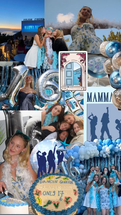 mama mia themed birthday party Mamma Mia Party Accessories, Mamma Mia Centerpieces, 15 Birthday Party Themes, Mama Mia Party Activities, 17 Mamma Mia Party, Mama Mia Outfits Party, Mama Mia Bday Party, Momma Mia Birthday Party, Mamma Mia Theme Party Decorations