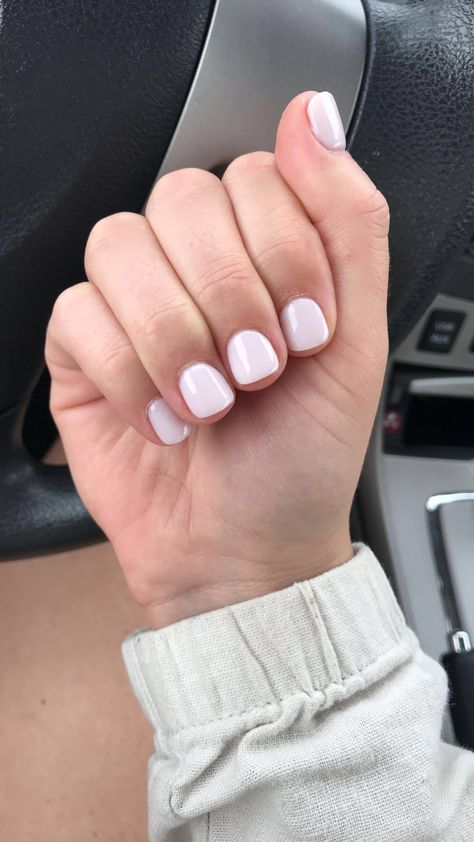 Dip Polish On Natural Nails, Gel Nail On Real Nails, Painted Nails Short Simple, Cream Colored Dip Nails, Shellac Nails Natural Nail, Regular Nails Painted, White Tips On Short Nails, Off White Shellac Nails, Best Nail Dip Colors