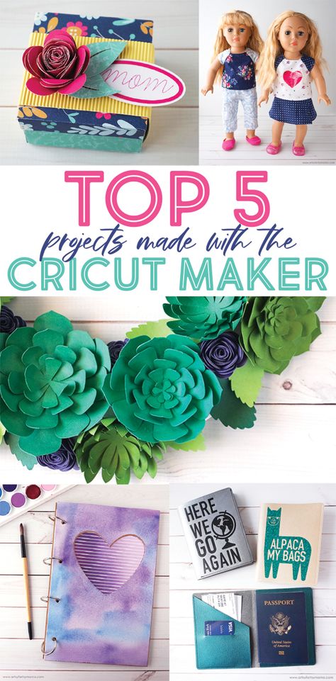 Top 5 Cricut Maker Projects #CricutCreated #CricutMaker #cricut #cricutcrafts #cricutprojects Cricut Maker Projects, Paper Circuits, Paper Succulents, Cricut Explore Projects, Pen Diy, Holiday Gift Baskets, Maker Project, Watercolor Journal, Cricut Craft