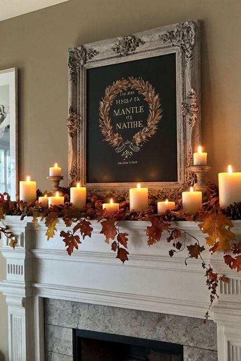 Fall Furniture , Autumn Cozy Fall ,Decor Easy Fall ,
Decor Neutral Fall ,Decor Fall ,Decor Inspiration ,Fall Decor Ideas Fall Decor On Fireplace, Large Mantle Decorating Ideas, Fall Mantle Decor With Tv, Country Mantle Decor, Autumn Mantle, Chimney Decor, Neutral Wall Colors, Ad Inspiration, Halloween Bedroom Decor