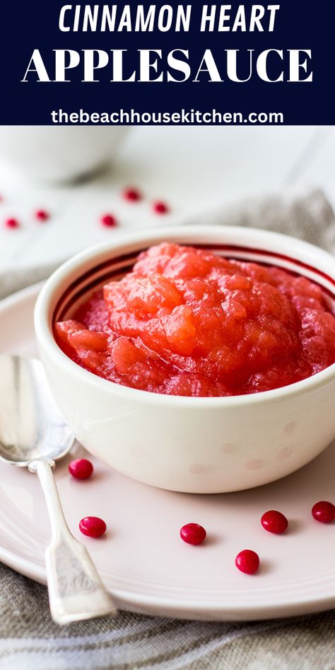 Treat your Valentine to some delicious homemade Cinnamon Heart Applesauce this year! It's quick and easy and sweetheart approved! Red Hot Applesauce, Crockpot Applesauce, Cinnamon Applesauce, Cinnamon Hearts, Parrot Food, Apple Sauce Recipes, Red Hots, Gala Apples, Homemade Applesauce