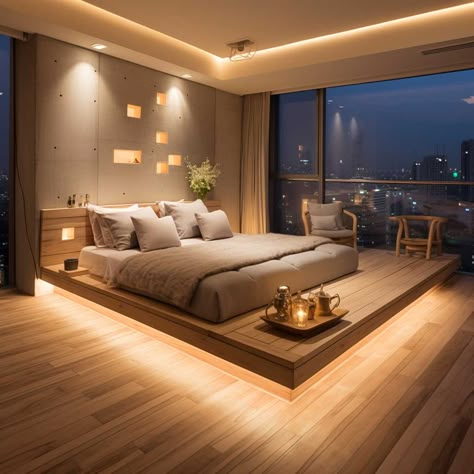 Badroom Bad Idea For Couple Modern, Royal Modern Bedroom, Modern Mansion Interior Bedroom, Pretty Master Bedrooms, Living Bedroom Combo Ideas, Simple Hotel Room Design, Modern Bedroom Ideas Contemporary, Modern Villa Bedroom, Master Bedrooms Decor Modern Luxury