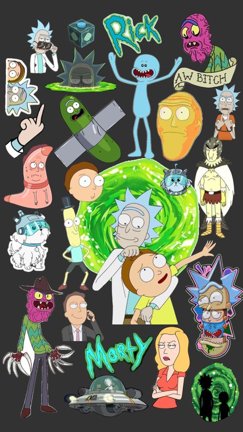 #myfirstshuffle Rick E Morty, Rick And Morty Tattoo, Rick And Morty Characters, Rick And Morty Poster, Rick Y Morty, Trippy Wallpaper, Tattoo Design Book, Swag Cartoon, Dope Cartoon Art