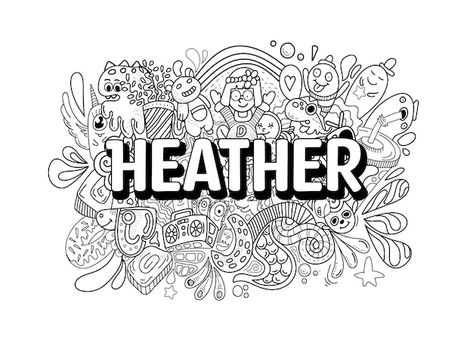 Name doodle hand drawn art for heather | Premium Vector #Freepik #vector #artwork #artwork-design #illustration-art #illustrations Name Doodle Art, Name Doodle, Logo Psd, Technology Icon, Card Banner, Vector Artwork, Poster Invitation, Presentation Template Free, Hand Art Drawing