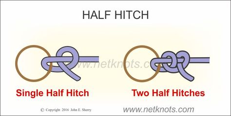 Half Hitch Half Hitch Knot Tutorial, Double Half Hitch Knot Macrame, Macrame Double Half Hitch Knot, Alternating Half Hitch Knot, Scout Knots, Camping Knots, 1000 Lifehacks, Survival Knots, Half Hitch Knot