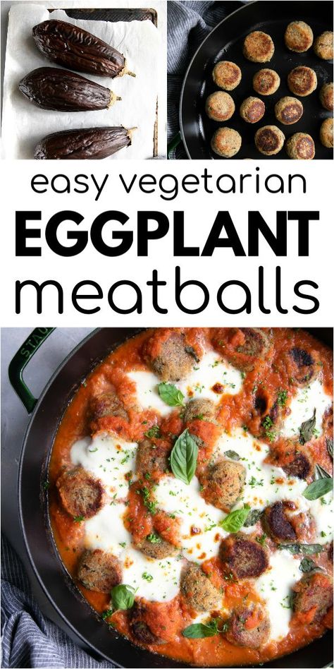 Eggplant Meatballs, Vegan Eggplant, Parmesan Meatballs, Eggplant Dishes, Roasted Eggplant, Baked Eggplant, Fresh Cheese, Amazing Appetizers, Meatballs Recipe